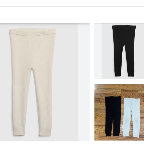 GAP 2 pack Toddler Rib Sweater Leggings black  Ivory  Toddler 2-3 - Picture 1 of 14